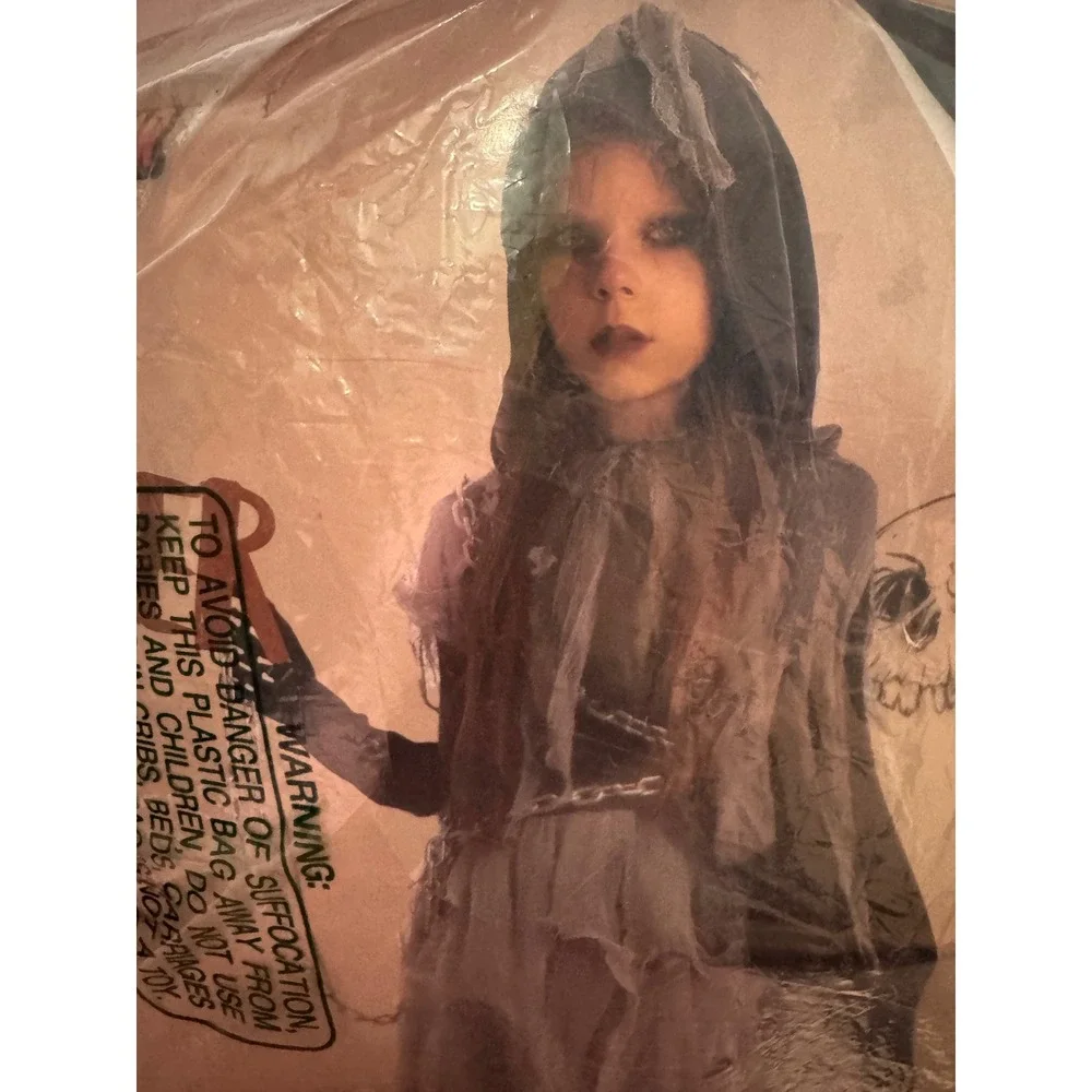 Spooktacular Creations Reaper Costume Kids XL 12-14 Tattered Glowy Halloween B2